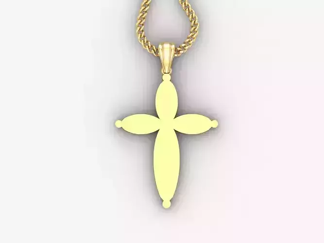 Light Gold 18K Cross Pendant 1CP091