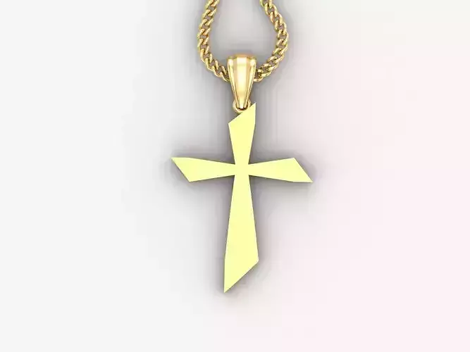 Light Gold 18K Cross Pendant 1CP090