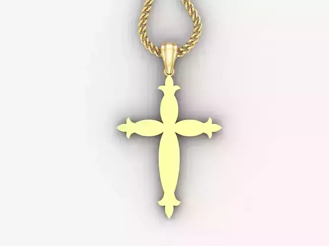 Light Gold 18K Cross Pendant 1CP089