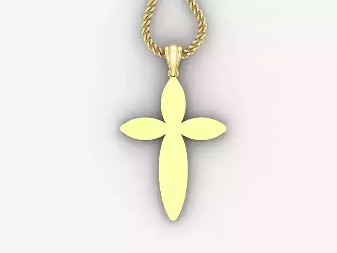 Light Gold 18K Cross Pendant 1CP088