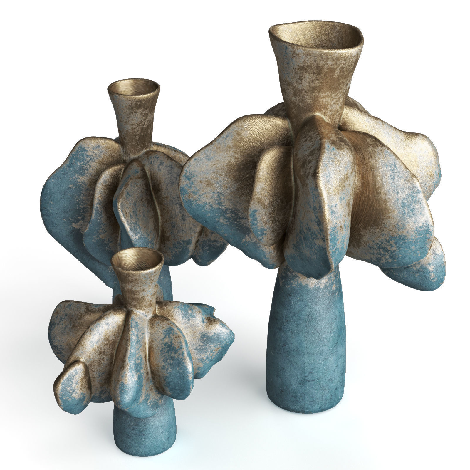 Dumpling Ceramic Vases Low-poly 3D model_5