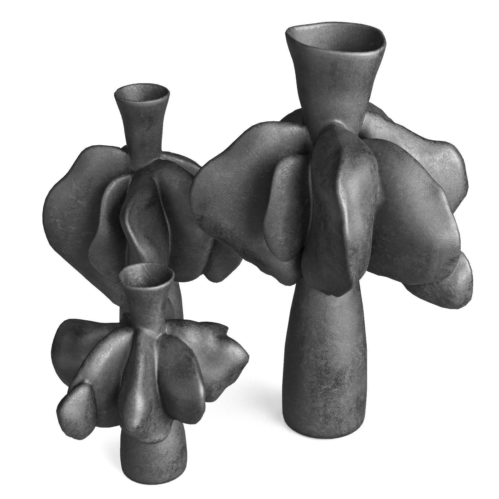 Dumpling Ceramic Vases Low-poly 3D model_3