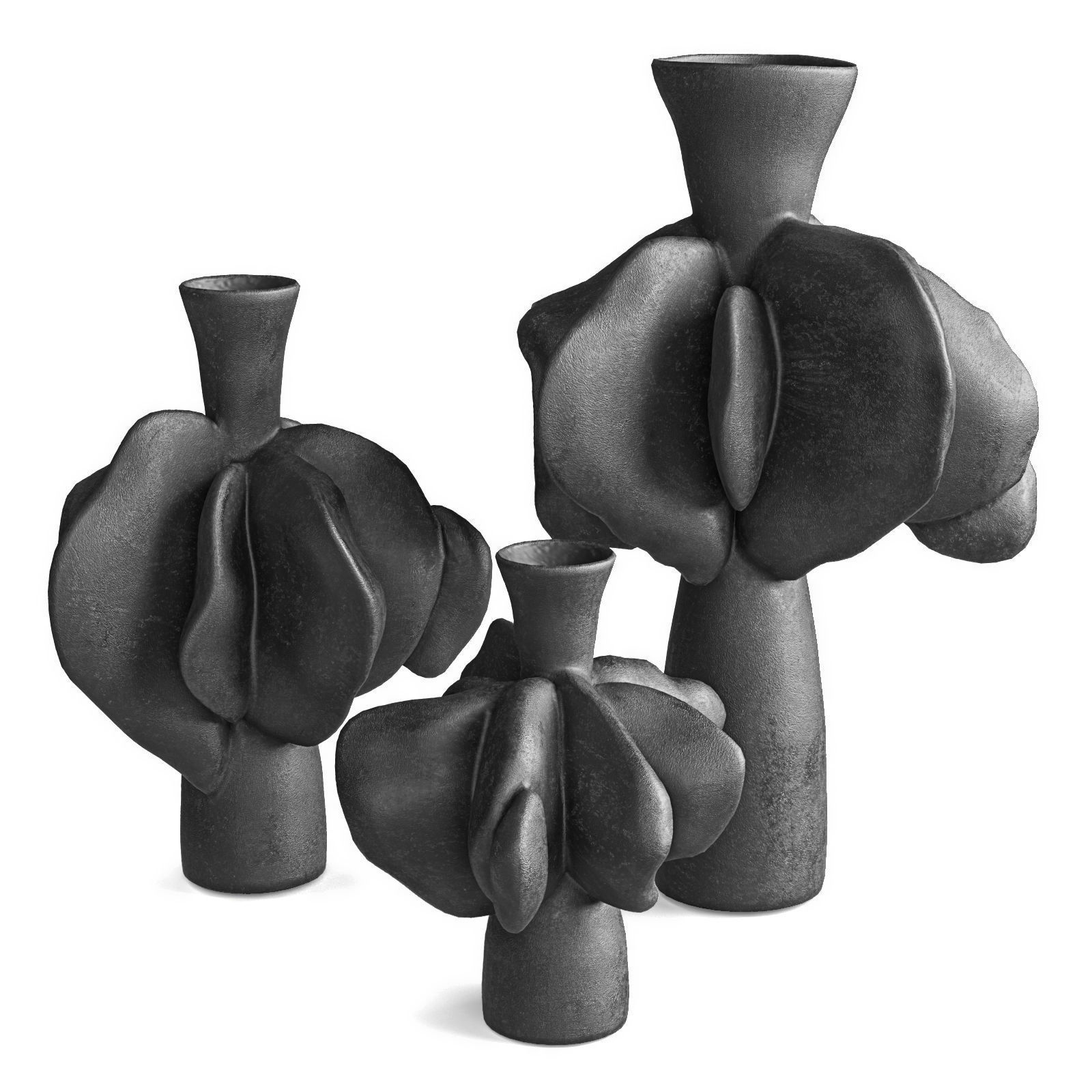 Dumpling Ceramic Vases Low-poly 3D model_1