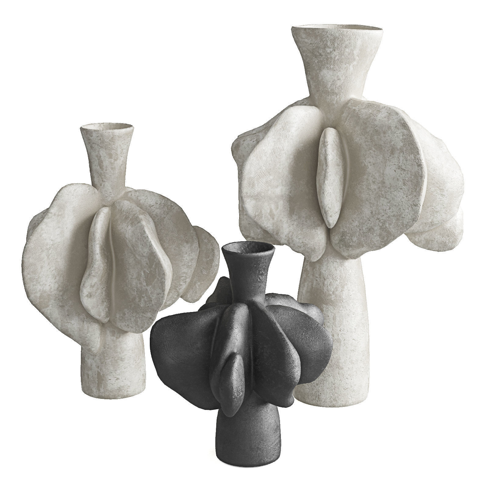 Dumpling Ceramic Vases Low-poly 3D model_4