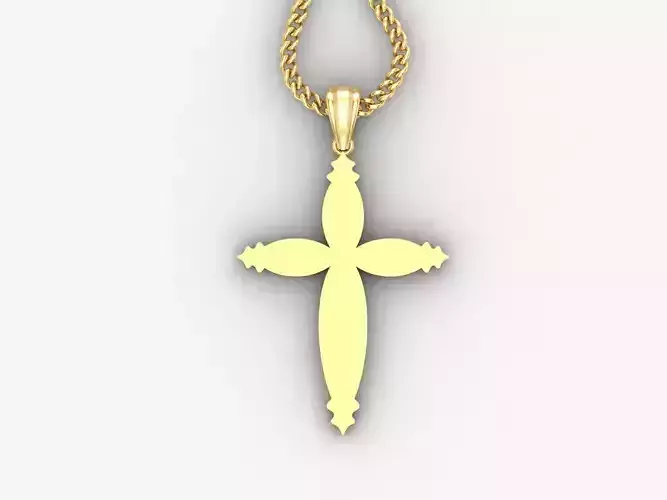 Light Gold 18K Cross Pendant 1CP087