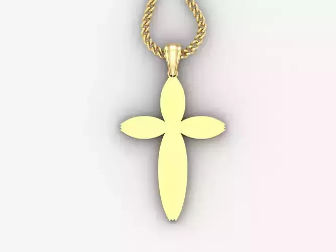 Light Gold 18K Cross Pendant 1CP086