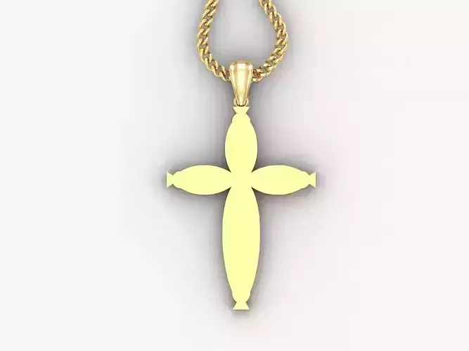 Light Gold 18K Cross Pendant 1CP085
