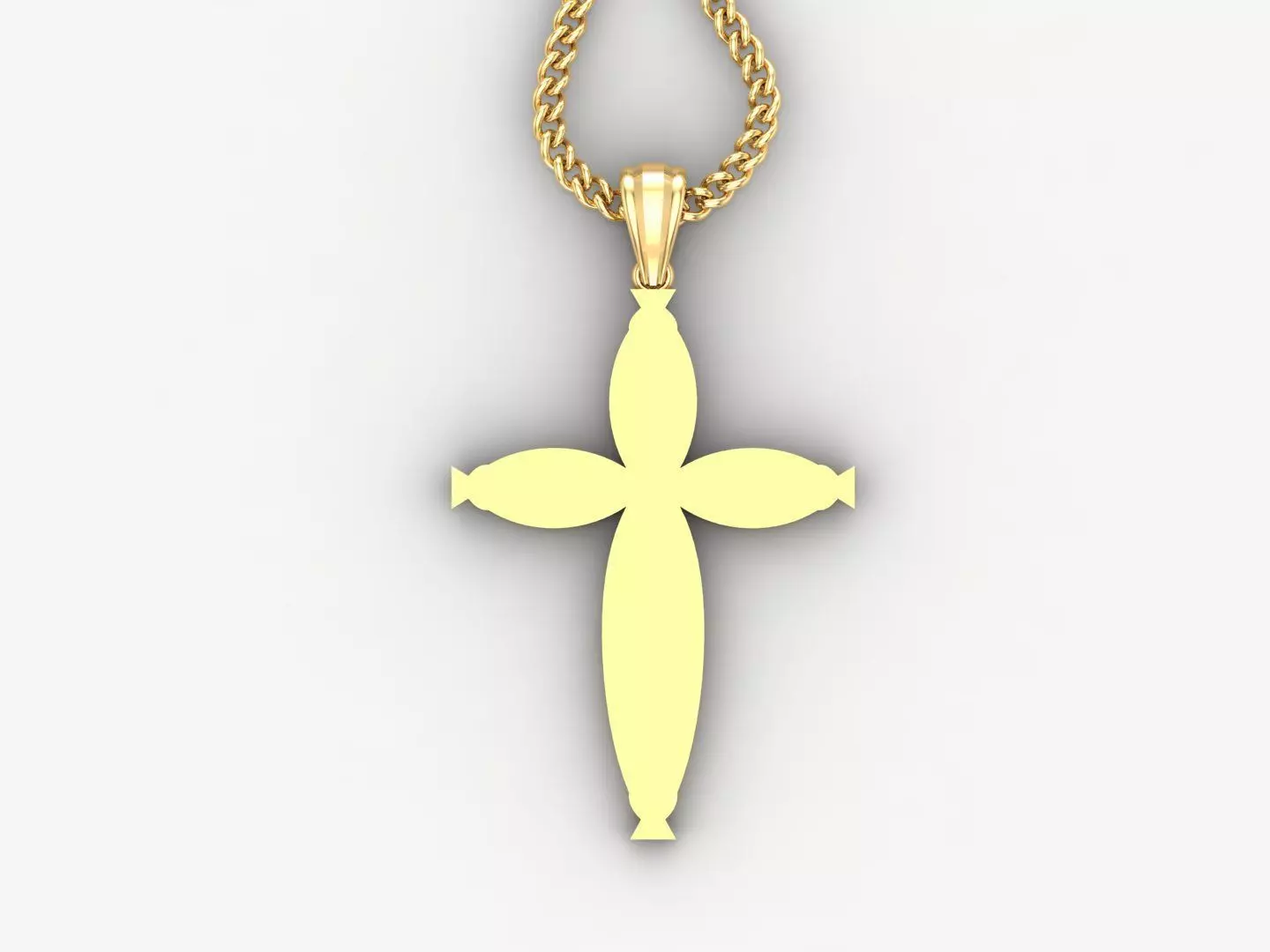 Light Gold 18K Cross Pendant 1CP085 3D print model