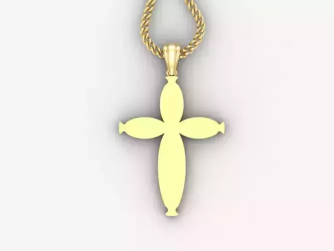 Light Gold 18K Cross Pendant 1CP084