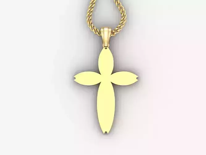 Light Gold 18K Cross Pendant 1CP083
