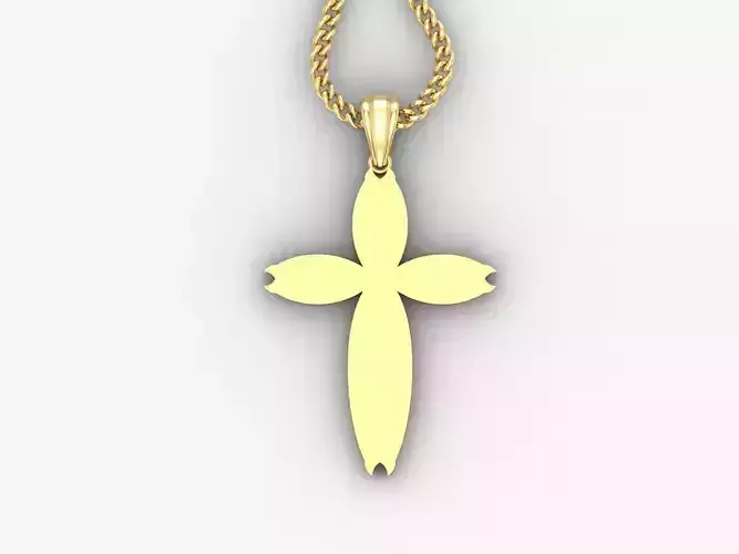 Light Gold 18K Cross Pendant 1CP082