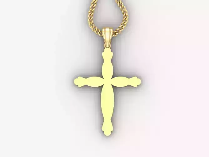 Light Gold 18K Cross Pendant 1CP081