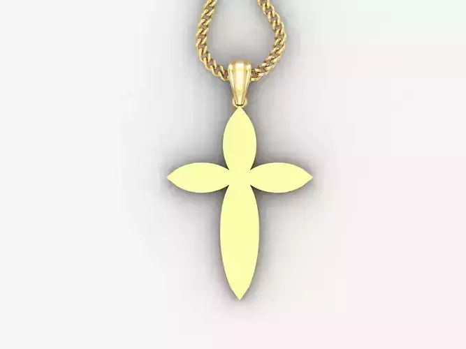 Light Gold 18K Cross Pendant 1CP080