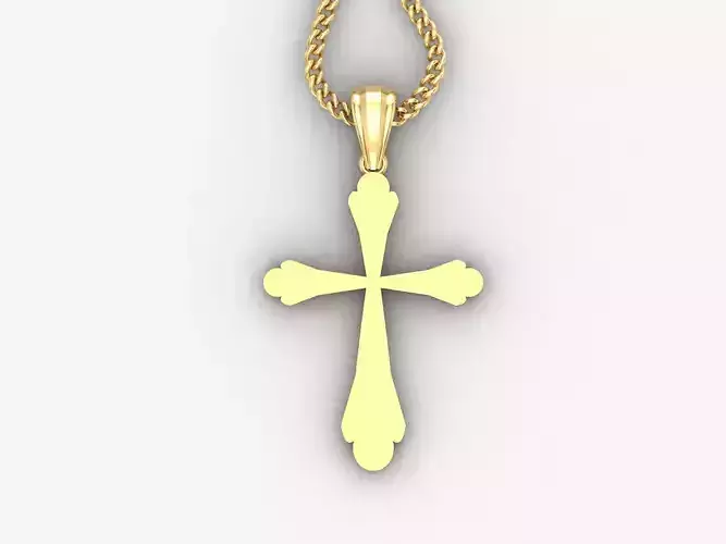 Light Gold 18K Cross Pendant 1CP079