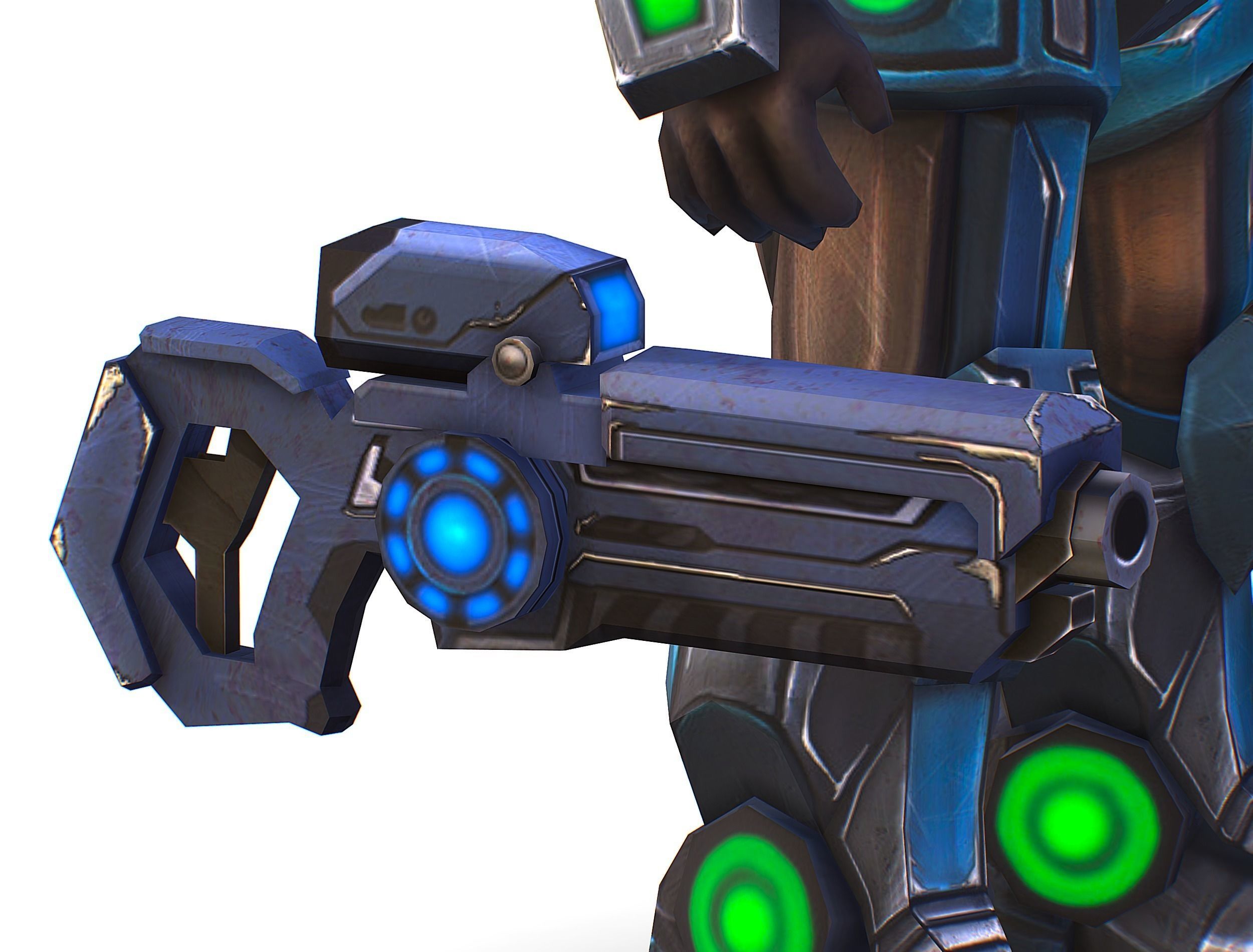 Man Cyborg - Male Soldier with Automatic Rifle and Pistol Low-poly 3D model_39