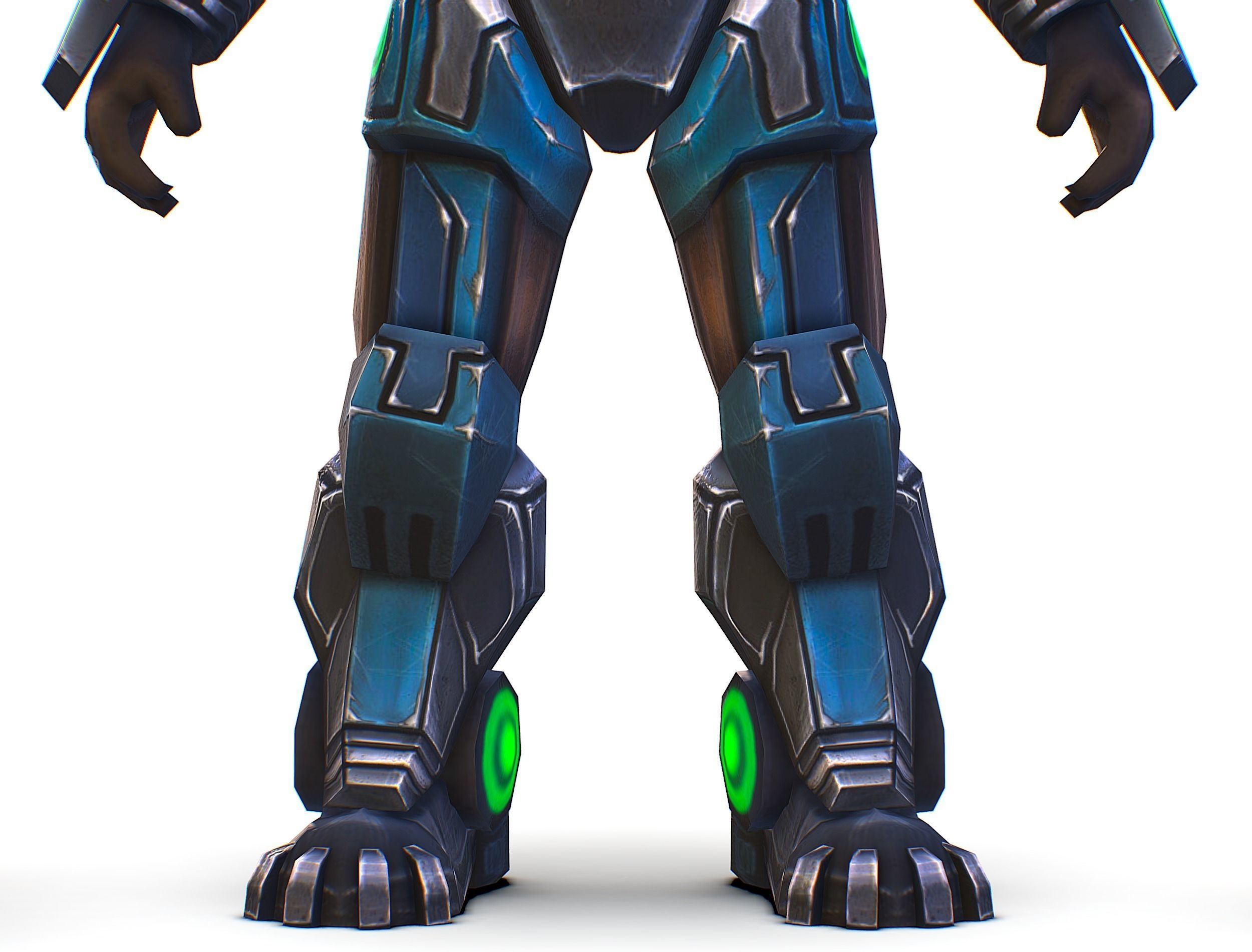 Man Cyborg - Male Soldier with Automatic Rifle and Pistol Low-poly 3D model_24