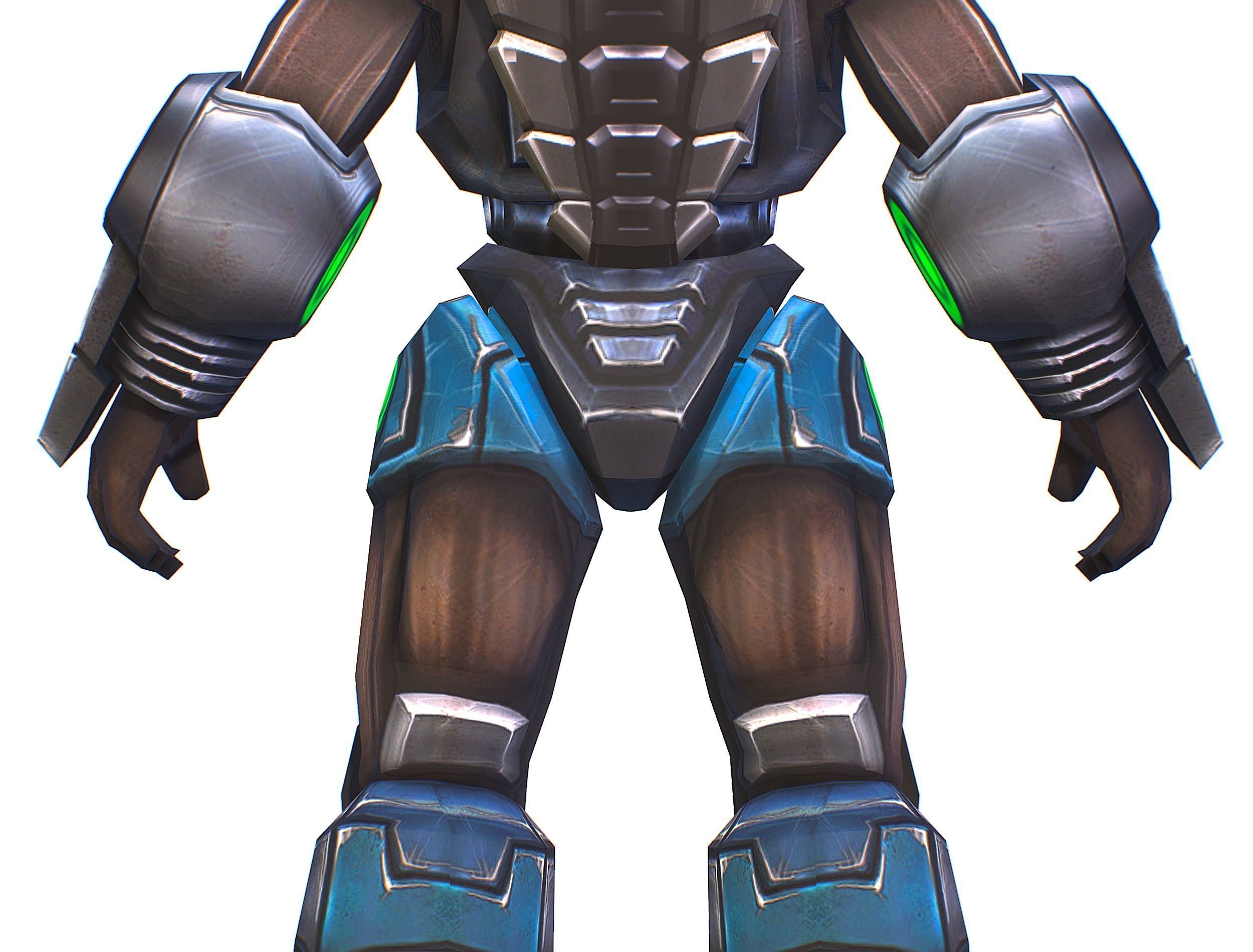 Man Cyborg - Male Soldier with Automatic Rifle and Pistol Low-poly 3D model_26