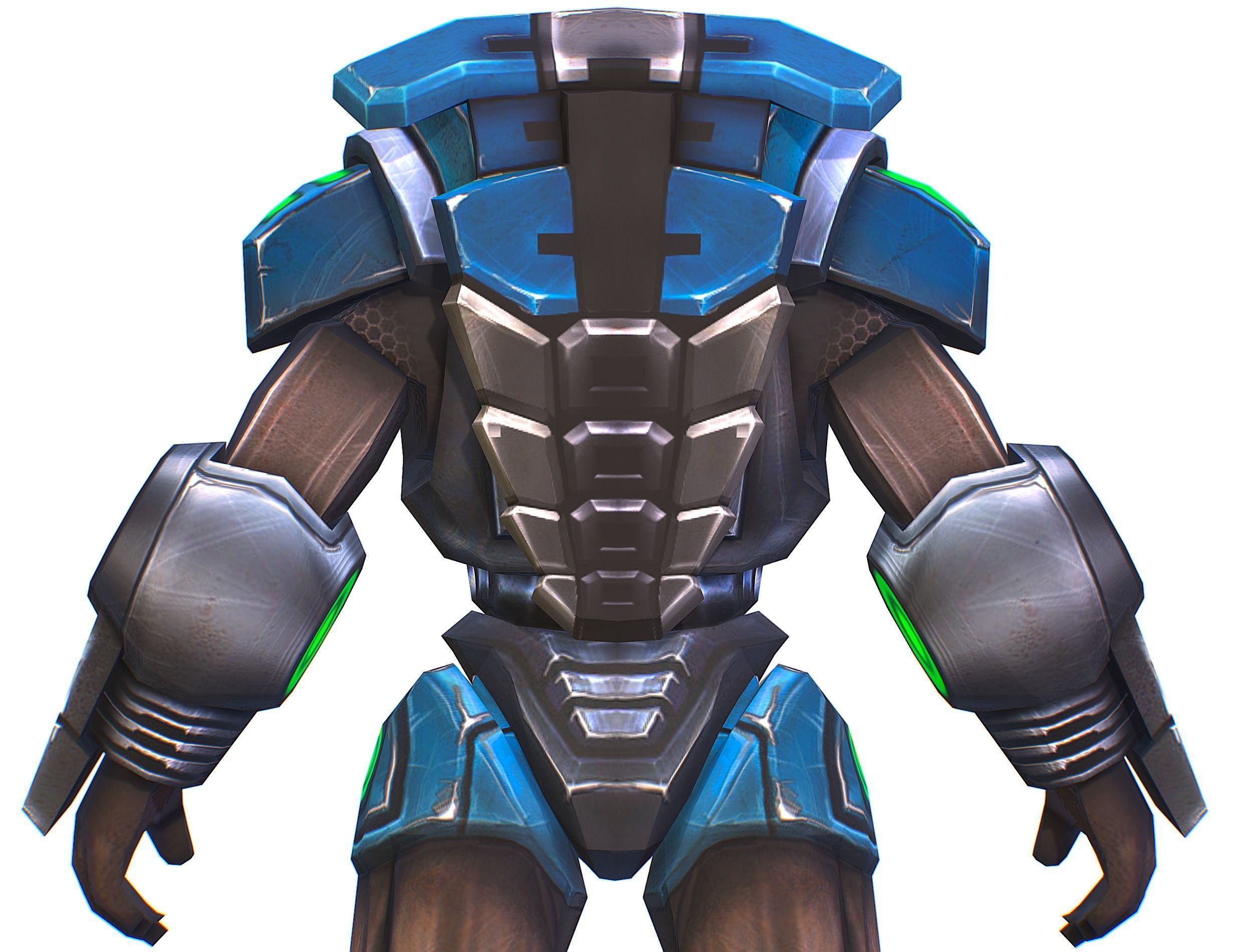 Man Cyborg - Male Soldier with Automatic Rifle and Pistol Low-poly 3D model_25