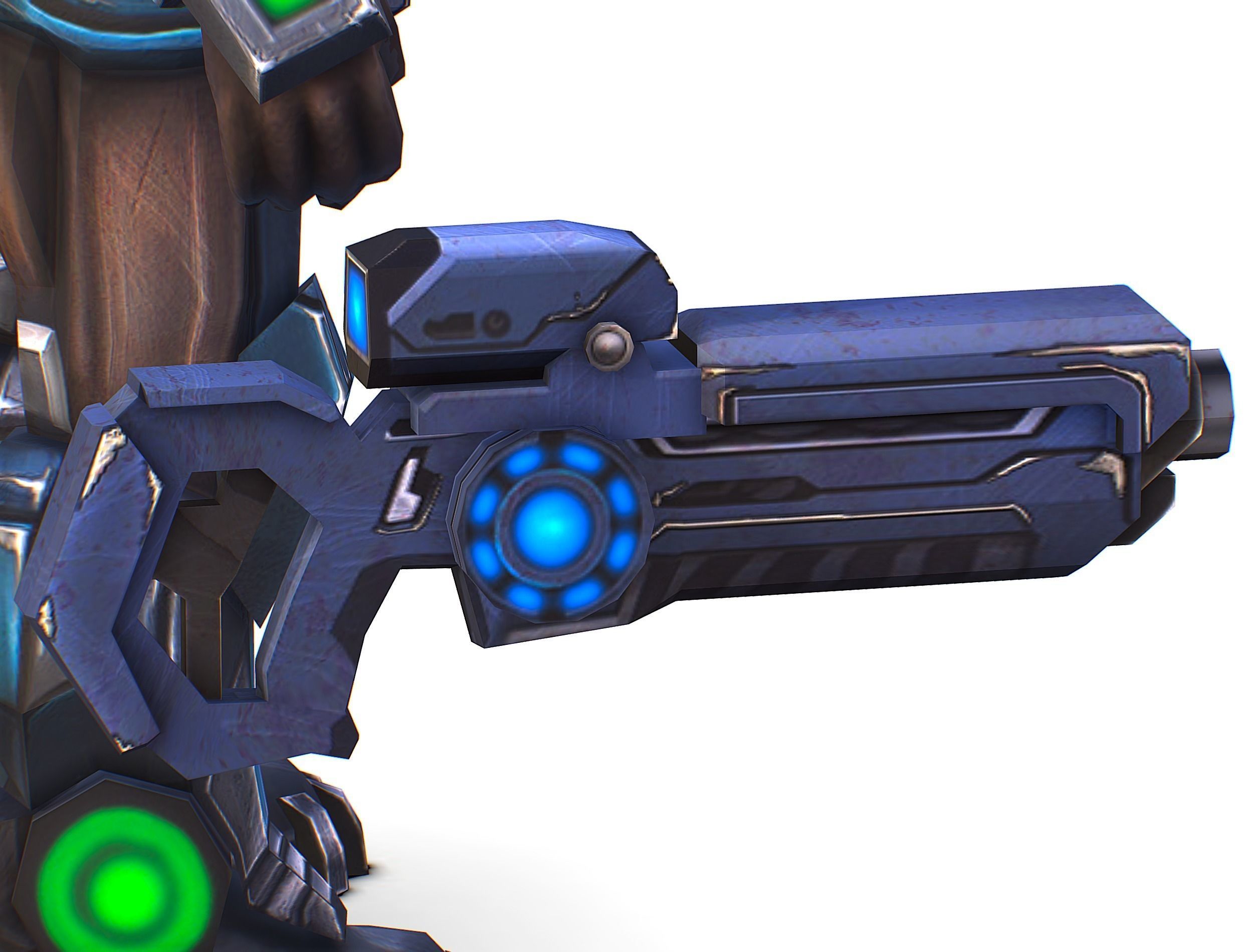 Man Cyborg - Male Soldier with Automatic Rifle and Pistol Low-poly 3D model_41