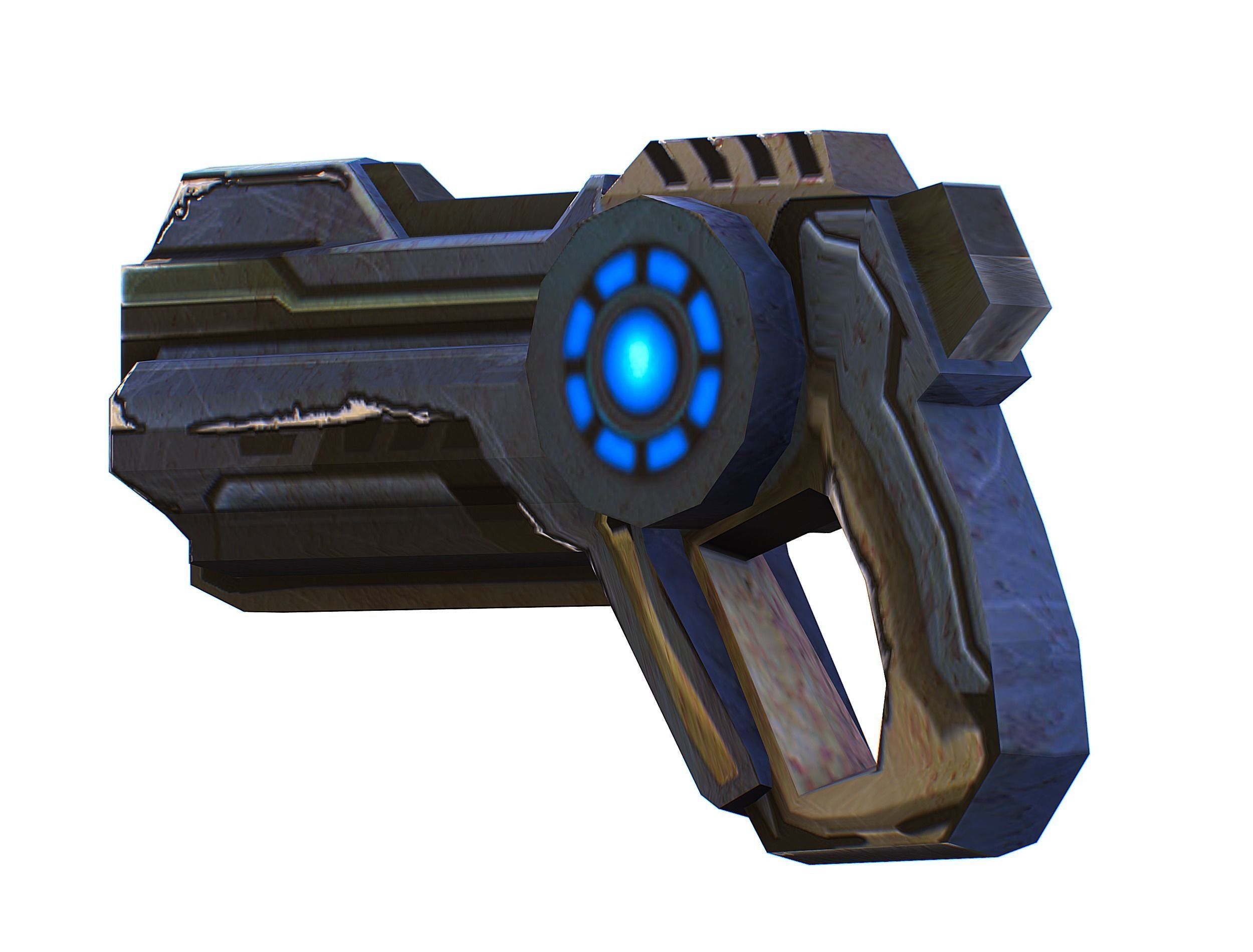 Man Cyborg - Male Soldier with Automatic Rifle and Pistol Low-poly 3D model_58