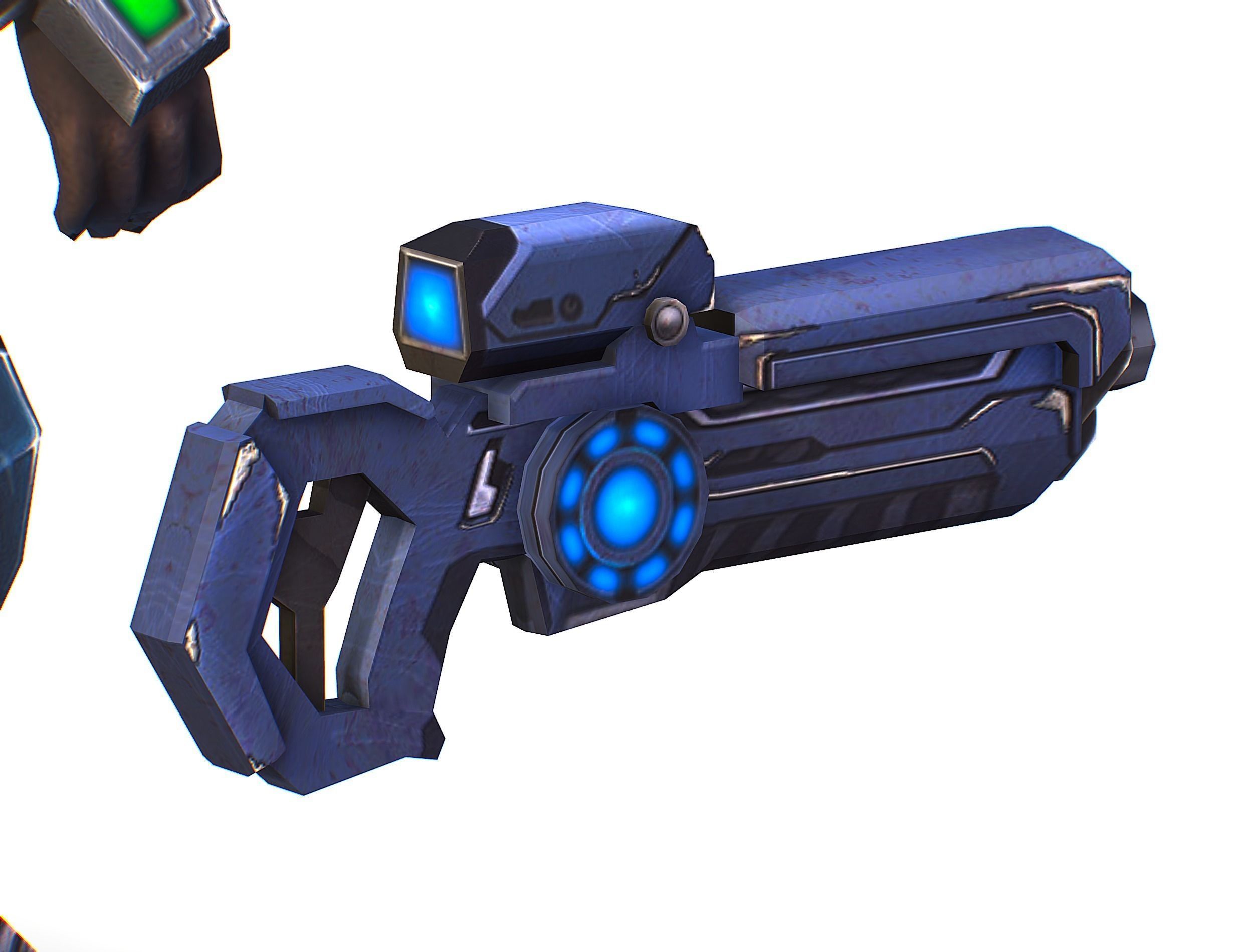 Man Cyborg - Male Soldier with Automatic Rifle and Pistol Low-poly 3D model_42