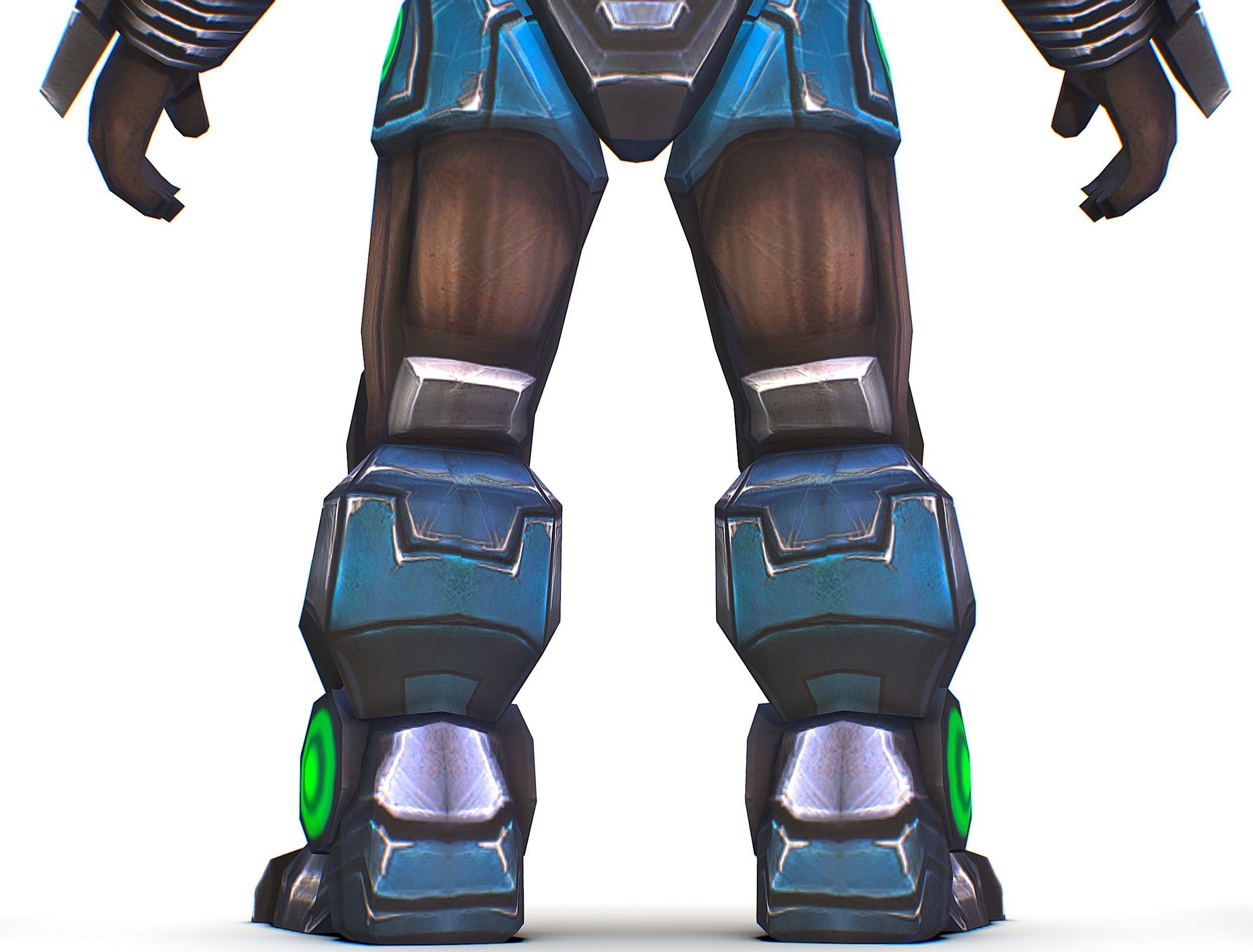 Man Cyborg - Male Soldier with Automatic Rifle and Pistol Low-poly 3D model_27