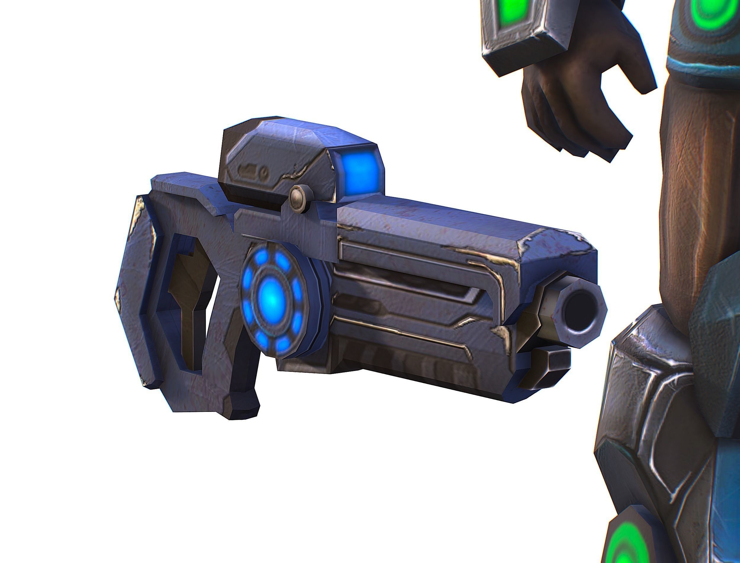 Man Cyborg - Male Soldier with Automatic Rifle and Pistol Low-poly 3D model_38