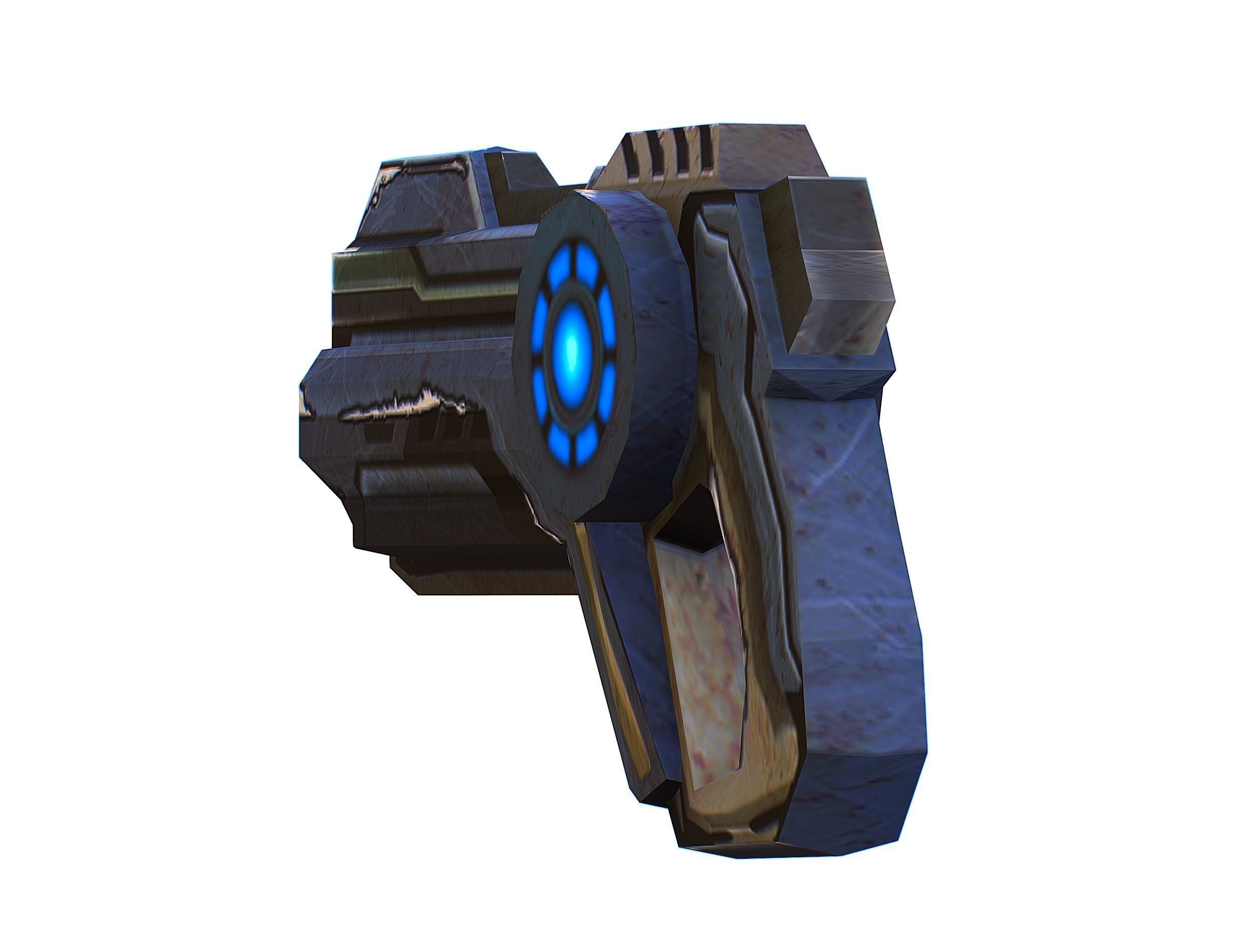 Man Cyborg - Male Soldier with Automatic Rifle and Pistol Low-poly 3D model_57