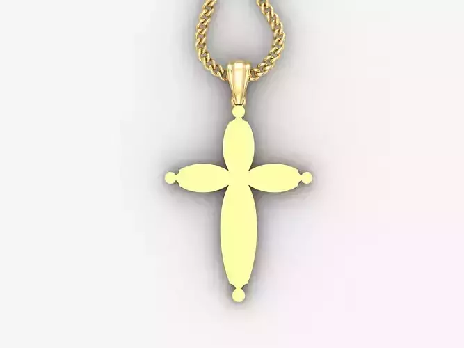 Light Gold 18K Cross Pendant 1CP078