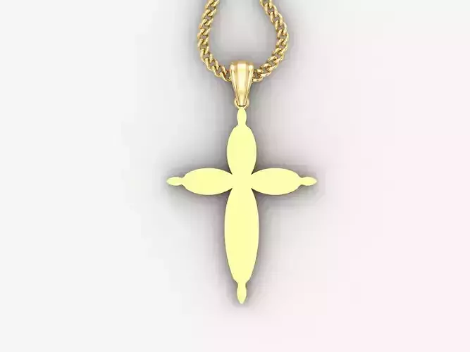 Light Gold 18K Cross Pendant 1CP077