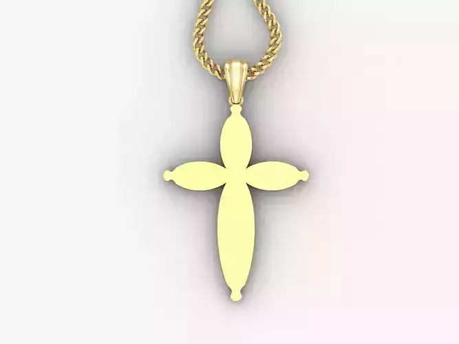 Light Gold 18K Cross Pendant 1CP076