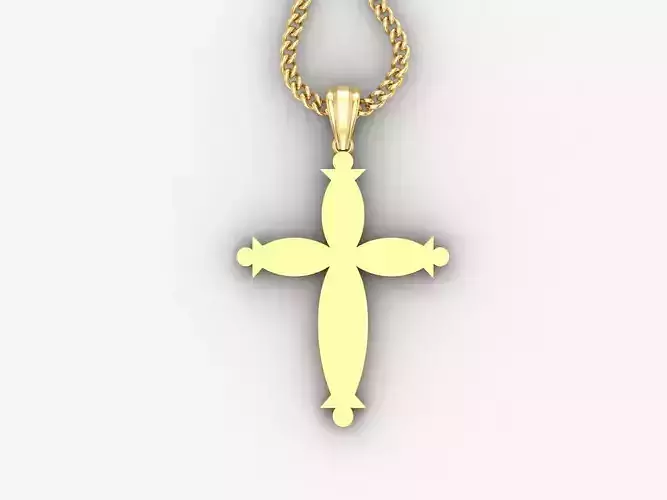 Light Gold 18K Cross Pendant 1CP075