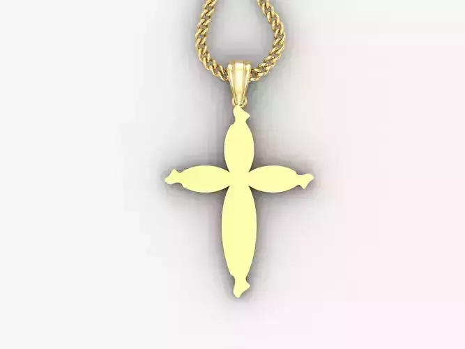 Light Gold 18K Cross Pendant 1CP073