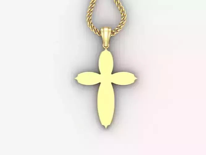 Light Gold 18K Cross Pendant 1CP072