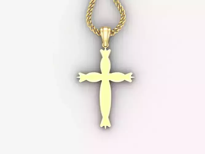 Light Gold 18K Cross Pendant 1CP071