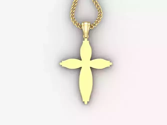 Light Gold 18K Cross Pendant 1CP070