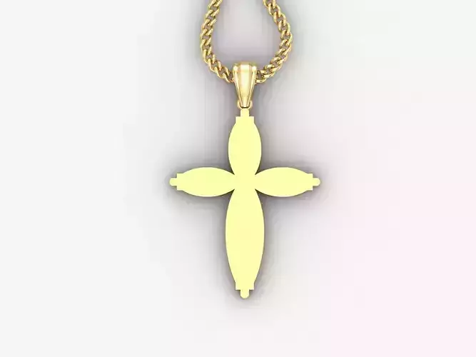 Light Gold 18K Cross Pendant 1CP069