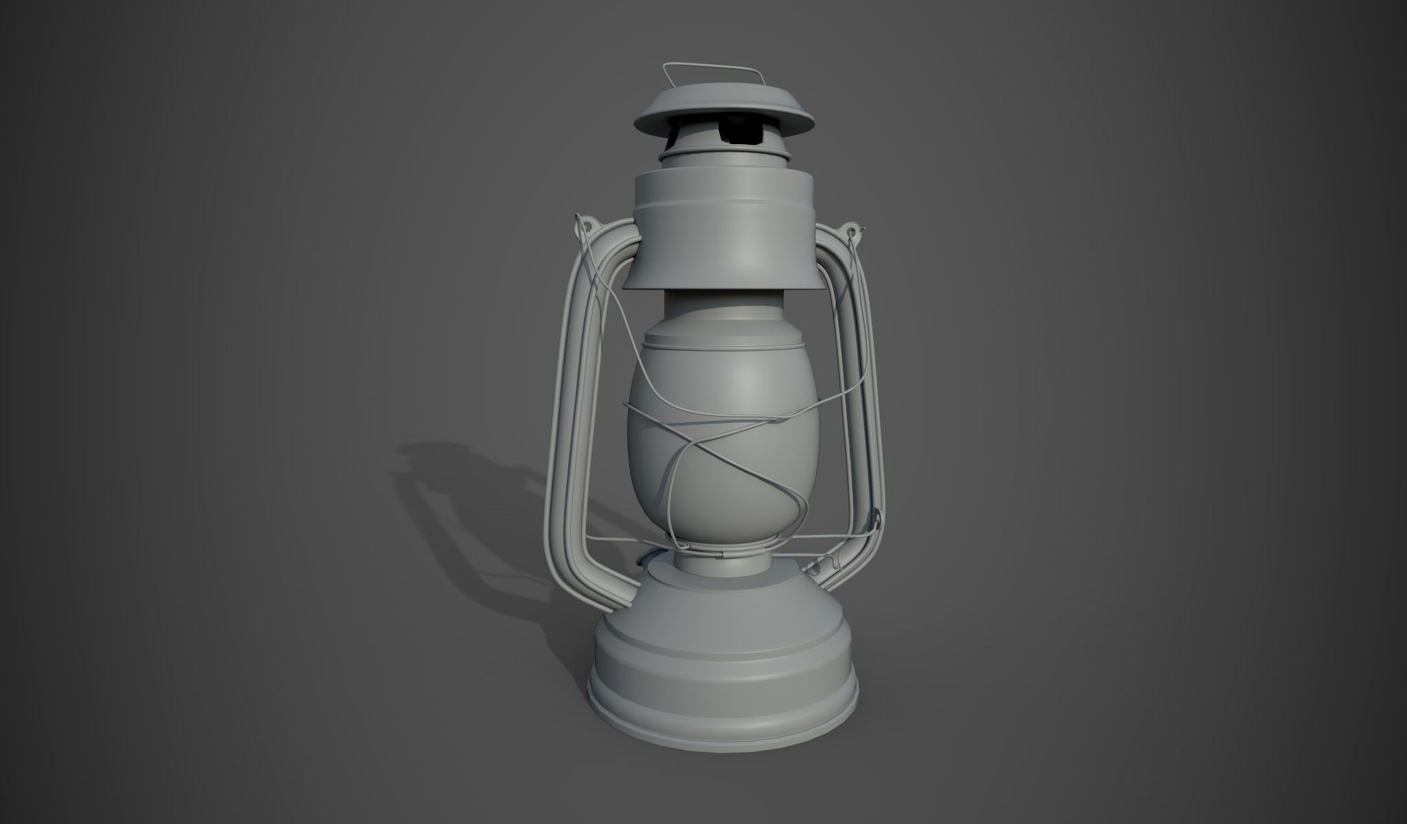 Vintage rusted lamp Low-poly 3D model_1