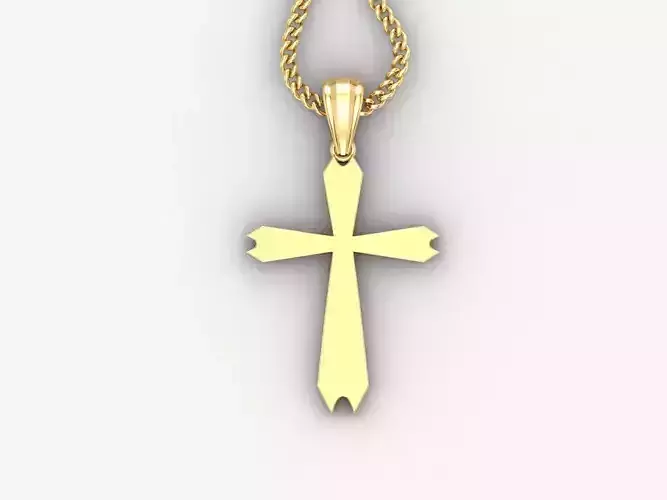 Light Gold 18K Cross Pendant 1CP068