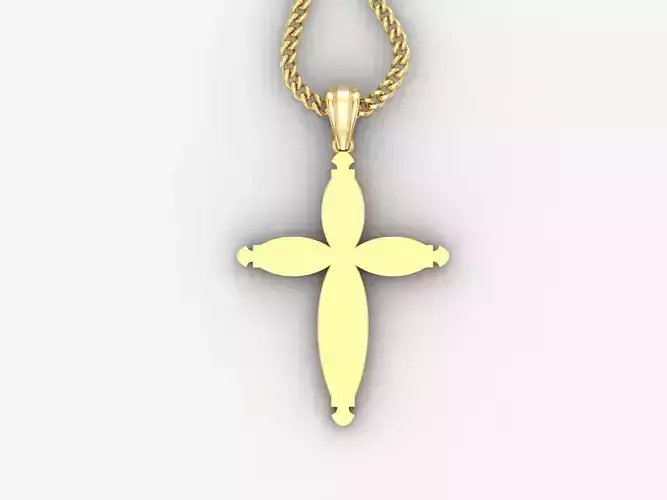 Light Gold 18K Cross Pendant 1CP067