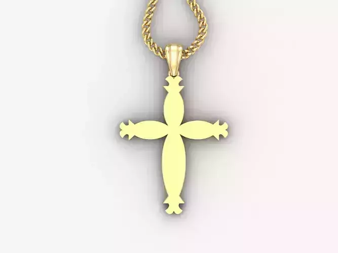 Light Gold 18K Cross Pendant 1CP066