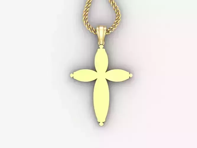 Light Gold 18K Cross Pendant 1CP065