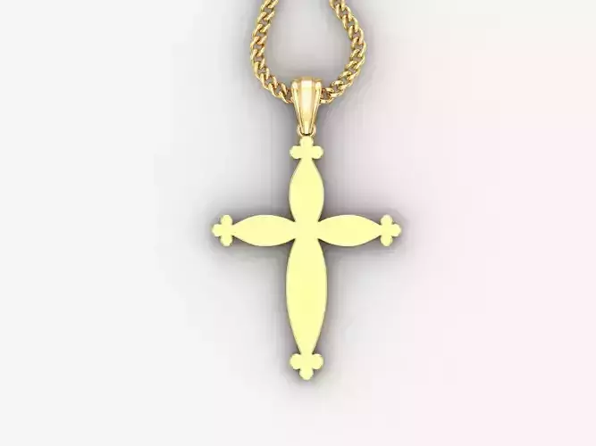 Light Gold 18K Cross Pendant 1CP064