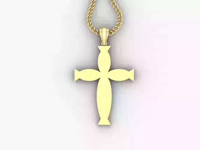 Light Gold 18K Cross Pendant 1CP063