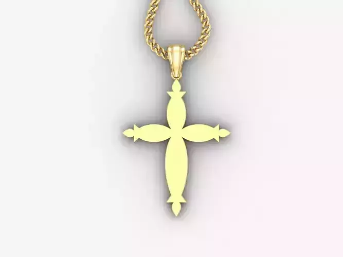Light Gold 18K Cross Pendant 1CP062