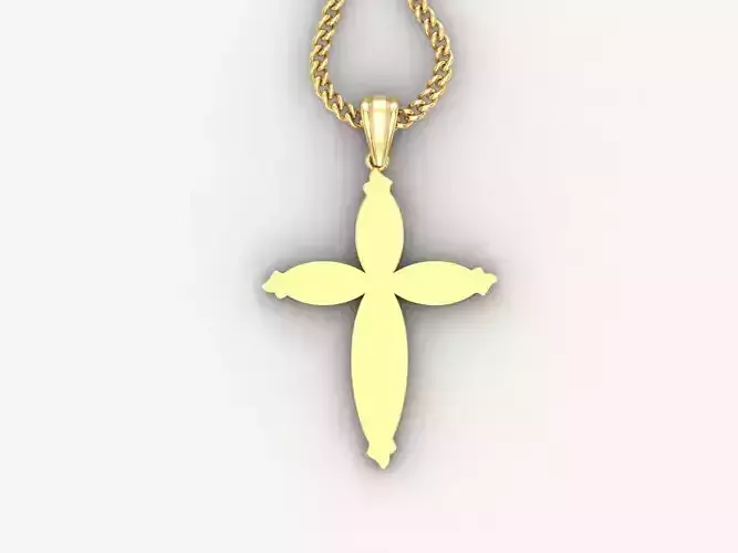 Light Gold 18K Cross Pendant 1CP060