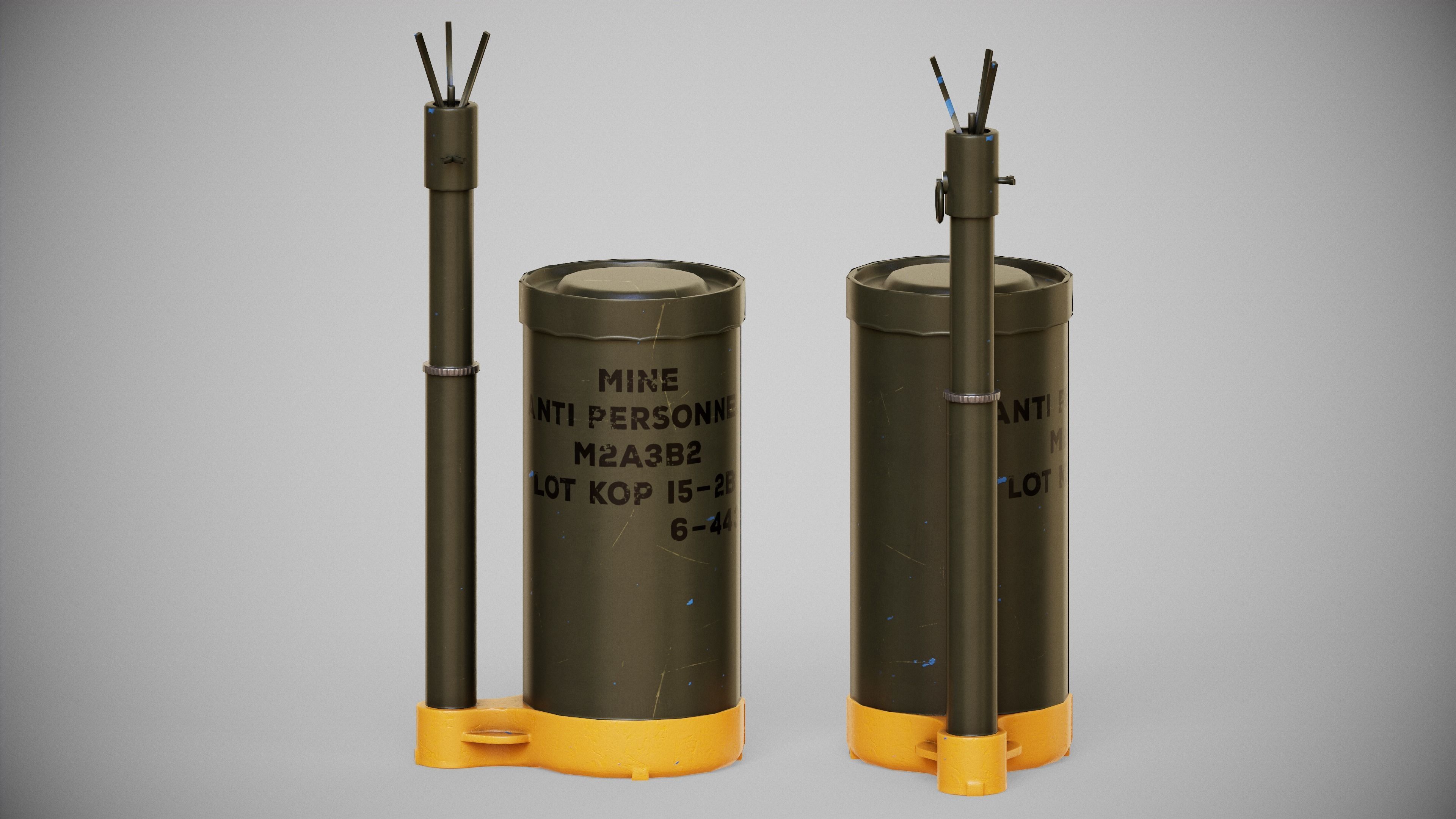 US WW2 Explosive equipment Low-poly 3D model_3