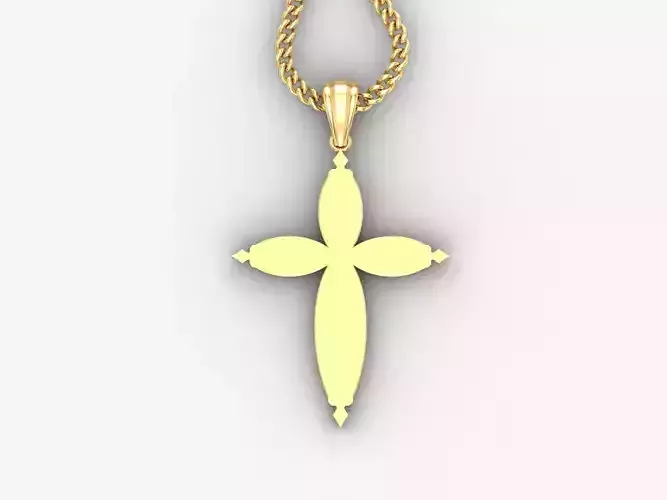 Light Gold 18K Cross Pendant 1CP059