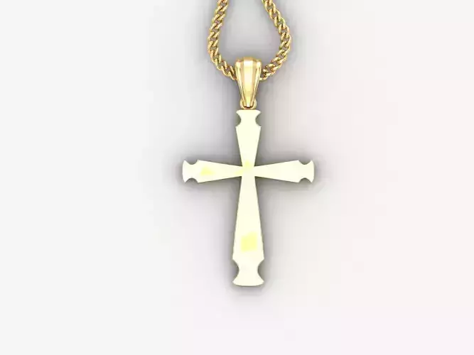 Light Gold 18K Cross Pendant 1CP057