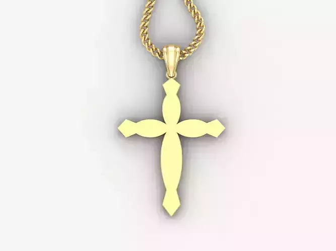 Light Gold 18K Cross Pendant 1CP056